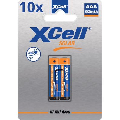 20x XCell Solar Akkus X550AAA Micro Ni-MH 1,2V 550mAh (10x 2er Blister)