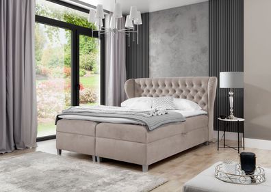 Luxus Doppel Bett Chesterfield Schlafzimmer Einrichtung Polsterbett Modern Möbel