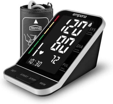 Emporia Blutdruckmessgerät Digital mit Sprachausgabe Pulsmessung schwarz