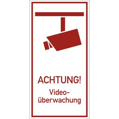 Achtung! Videoüberwachung, Alu, 200x400 mm