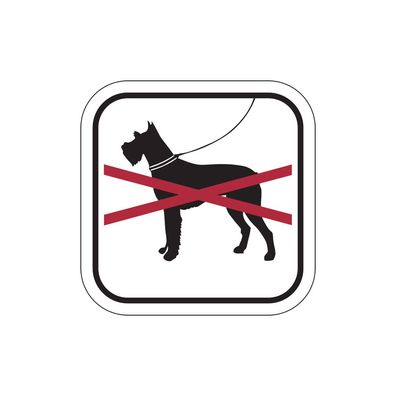 Hinweisschild, Hunde verboten, Aluminium/ Folie, 200 x 200 mm