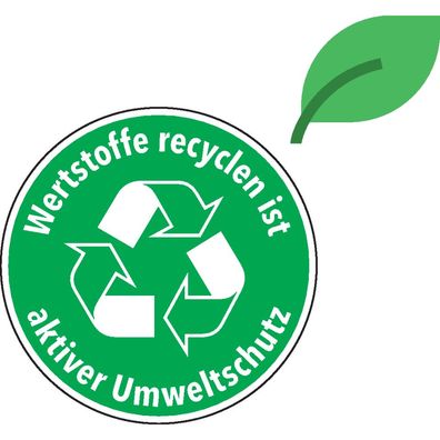 Wertstoffe recyclen ist aktiver Umweltschutz, KRO, öko. Folie, Ø 100mm