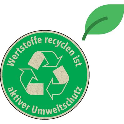 Wertstoffe recyclen ist aktiver Umweltschutz, KRO, Graspapier, Ø100mm