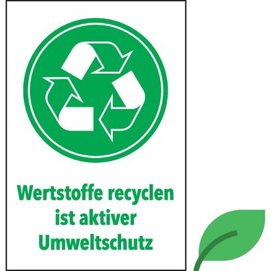 Wertstoffe recyclen ist ... Umweltschutz, KRO, öko. Folie,200x300mm