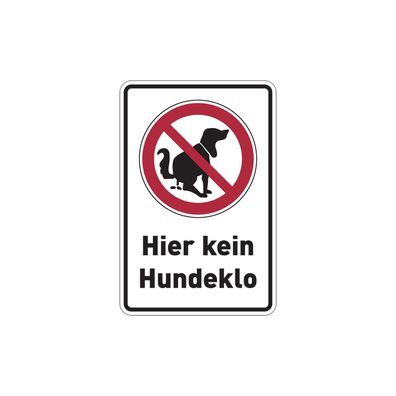 Hinweisschild, Hier kein Hundeklo, Aluminium, 300 x 200 mm