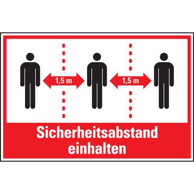 Hinweisschild Sicherheitsabstand einhalten, Kunststoff, 300x200mm