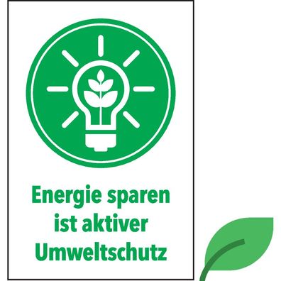 Energie sparen ist Umweltschutz, KRO, ökologische Folie,200x300mm