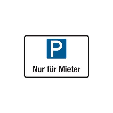 Parkplatzschild, Nur für Mieter, 200 x 300 mm, Aluverbund