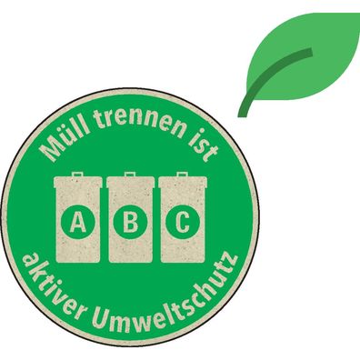 Müll trennen ist aktiver Umweltschutz, KRO, Graspapier, Ø 100mm