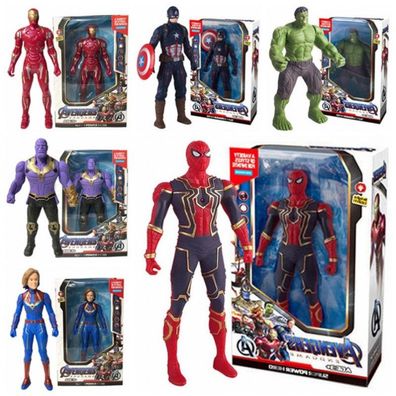 6er Set Marvel Figuren mit LED Iron Man Hulk Thanos Spider-Man Captain Marvel America