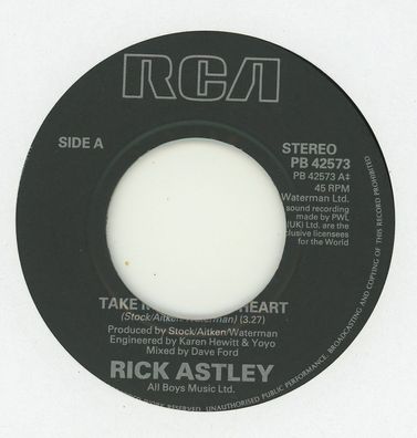 7" Rick Astley - Take me to Your Heart ( Ohne Cover )