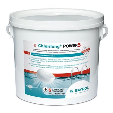 Bayrol e-Chlorilong Power 5 5kg 200g-Tabletten 5-fach-Funktion Desinfektion Pool