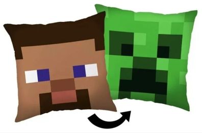 Minecraft Steve Creeper Plush Pillow Kissen 40 * 40Cm