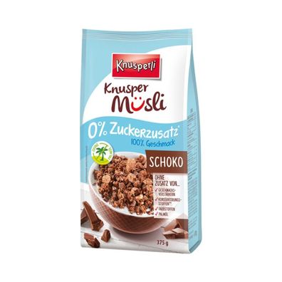 Knusperli Knusper Müsli Schoko, 0 % Zuckerzusatz, 375 Gramm Beutel