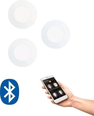 3x Eglo Connect-C Einbaustrahler Bluetooth tunable white RGB EEK: F(Spektrum A-G)