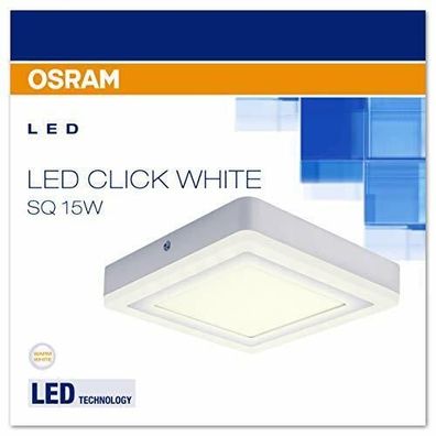 Osram LED Wand- und Deckenleuchte Click White SQ 15W warmw. EEK: G (Spektrum A-G)