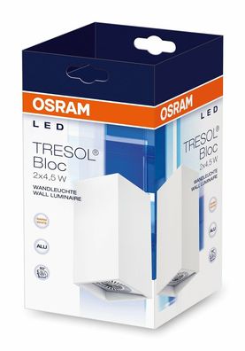 Osram LED-Wandleuchte, Tresol Bloc, weiß, 3000K, 2x 4,5W, EEK: G (Spektrum A-G)
