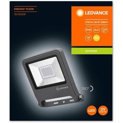 Ledvance LED Scheinwerfer Endura Flood grau 30W 2700lm IP65 EEK: F (Spekt A-G)