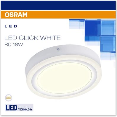 OSRAM LED Wandleuchte Deckenleuchte LED CLICK WHITE RD 18W warmweiß rund