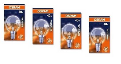4x OSRAM original Kopfspiegellampe silber E14 40 Watt EEK: G (Spektrum A bis G)