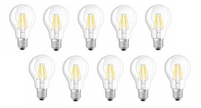 10x Neolux LED Filament Lampe E27 klar warmweiß 4W=40W EEK: F(Spektrum A bis G)