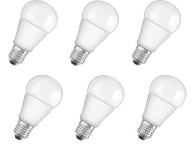 6x OSRAM LED Leuchtmittel E27 10Watt warmweiß EEK: G (Spektrum A bis G)