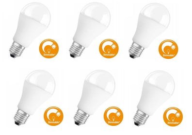 6x OSRAM LED Glühlampe E27 dimmbar 13W=100W kaltweiss EEK: F (Spektrum A bis G)