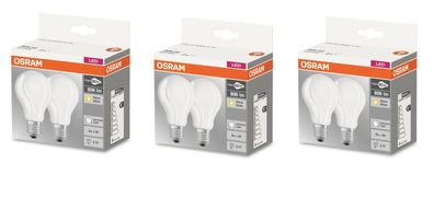 3x OSRAM LED Glühlampen E27 7,2W=60W warmweiß matt EEK: F (Spektrum A bis G)