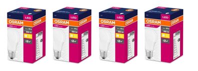 4x OSRAM LED Glühlampen E27 8,5W=60W warmweiß matt EEK: E (Spektrum A bis G)