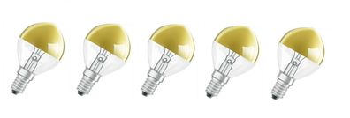5x Osram Kopfspiegellampe vergoldet gold E14 40W warmweiß EEK: G (Spekt A bis G)