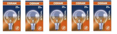 5x Osram Kopfspiegellampe silber E14 25W warmweiß EEK: G (Spektrum A bis G)