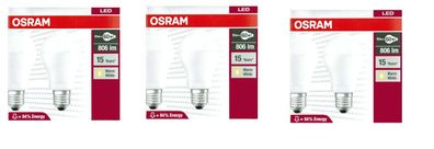 6x Osram LED SuperStar Classic A 60 10W=60W warmweiß EEK: F (Spektrum A-G)