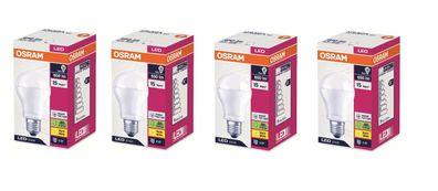 4x Osram LED STAR Classic A 50 Lampe E27 9W=50W warmweiß EEK: G (Spektrum A-G)