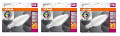 3x Osram LED HD Lighting Kerze B 40 E14 5W=40W warmweiß EEK: G (Spektrum A-G)