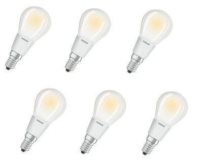 6x Osram Superstar LED Tropfen E14 4,5W=40W warmweiß dimmbar EEK: F (Spektr. A-G)