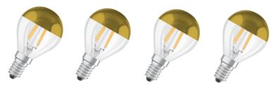 4x Osram LED Kopfspiegellampe gold E14 4,0W=37W warmweiß EEK: E (Spektrum A-G)