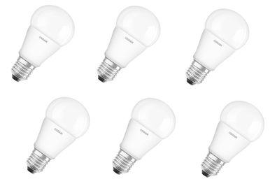 6x Osram LED Classic Birne E27 9W =60W dimmbar kaltweiß EEK: F (Spektrum A-G)