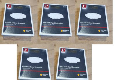 5x Paulmann MaxLED Softpad Erweiterung Ø85mm Silber 2,8W EEK: F (Spektrum A-G)