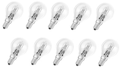 10x Osram Halogen Classic 64543 P E14 46W=60W warmweiß dimmbar EEK: G (Spek. A-G)