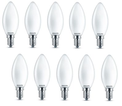 10x Philips LED Kerze E14 warmweiß 2,2W = 25W 250lm EEK: E (Spektrum A-G)