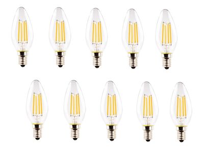 10x Müller Licht LED Kerze Filament warmweiß 4,5W = 40W E14 EEK: F (Spektrum A-G)