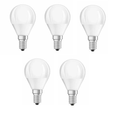 5x OSRAM LED STAR Classic P 40 Tropfen E14 5,5W = 40W warm EEK: F (Spektrum A-G)