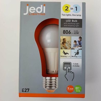Jedi iDual Lampe E27 8,5W=60W relax + working mode Plug&Play EEK: F (Spektrum A-G)