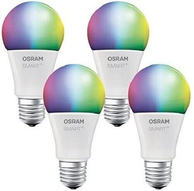 4x OSRAM SMART+ LED Bluetooth Lampe E27 RGB 10W EEK: F (Spektrum A bis G)