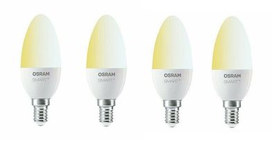 4x OSRAM Smart+ LED Kerze E14 ZigBee tunable white dimm EEK F (Spektrum A bis G)