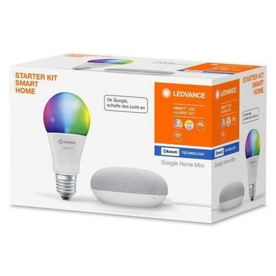 Google Home Mini Kreide & smarte bunte LED Bluetooth RGBW EEK: F (Spektrum A-G)