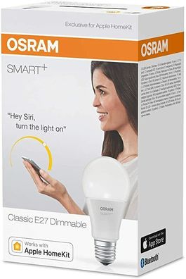 OSRAM SMART+ LED E27 dimmbar via Google, Apple, APP Bluetooth EEK: F(Spektr. A-G)