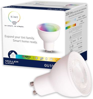 TINT MüllerLicht zigbee Smart+ LED Spot bunt RGB 6W GU10 EEK: F (Spektrum A-G)