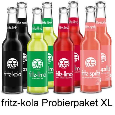 Fritz-kola Probierpaket XL 8 Flaschen je 0,33l