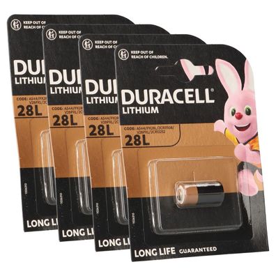4x Duracell Photobatterie PX28 Lithium 6V 150mAh (4x 1er Blister)